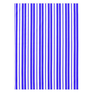 Blue White Vertical Stripes Pattern Tablecloth