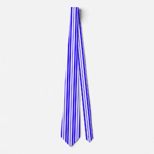 Blue White Vertical Stripes Pattern Tie
