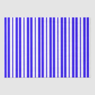 Blue White Vertical Stripes Pattern Tissue Paper