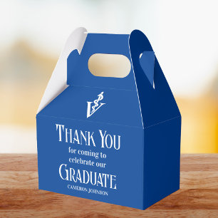 Blue White Veterinary School Graduation Party Favor Box