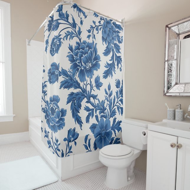 Blue & White Victorian-inspired Floral Print (In Situ)