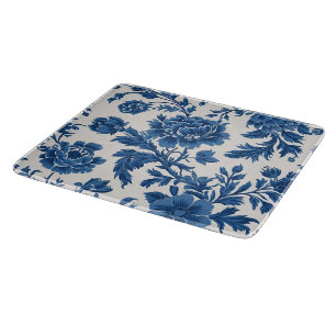 Blue & White Victorian-inspired Floral Print Cutting Board
