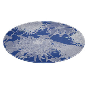 Blue White Vintage Chinoiserie Floral Pattern Cutting Board