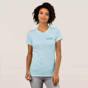 Blue White Vintage Shop Business Logo Monograms T-Shirt