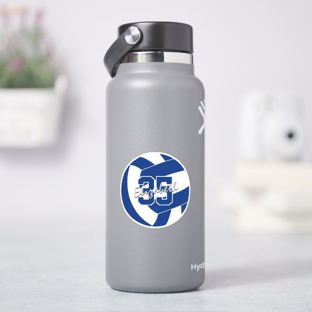 blue white volleyball team colours personalized (HydroFlask)