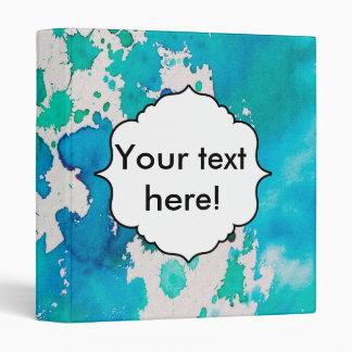 Blue white watercolor splashes binder
