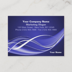 Blue White Wave Business Card Template