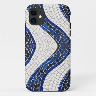 Blue White Wave Pattern 04 iPhone 11 Case