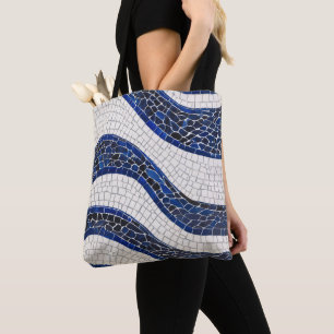 Blue White Wave Pattern 04 Tote Bag