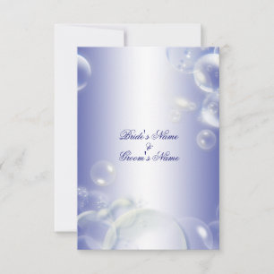 Blue white wedding beach theme invitation