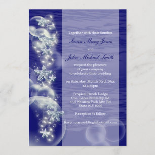 Blue white wedding engagement anniversary invitation