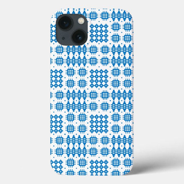 Blue, White Welsh Tapestry Pattern iPad Mini Case (Back)
