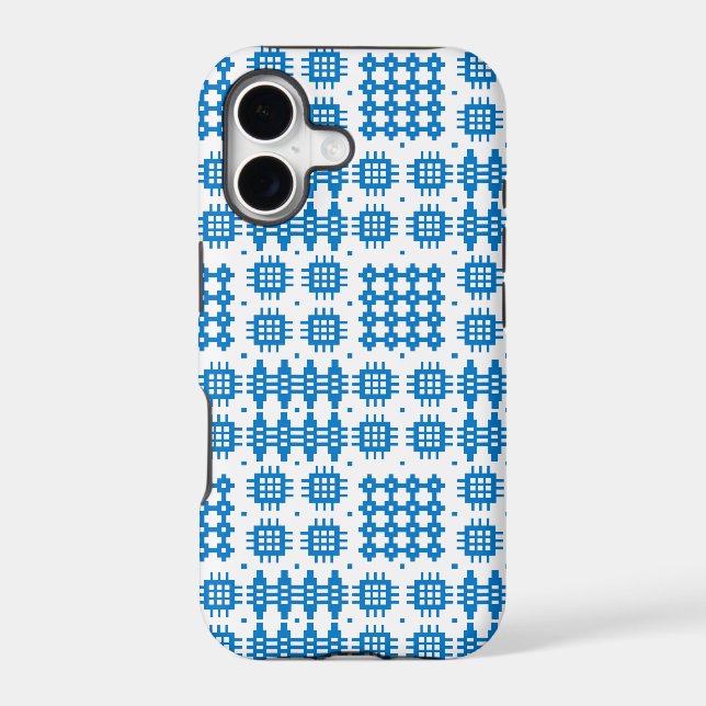 Blue White Welsh Tapestry Pattern iPhone 5/5s Case (Back)