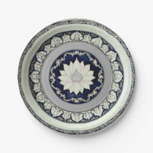 Blue & White wildflower Floral Ceramic porcelain s Paper Plate