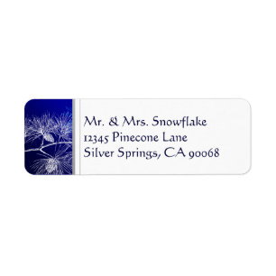 Blue White Winter Pine Custom Return Adresse