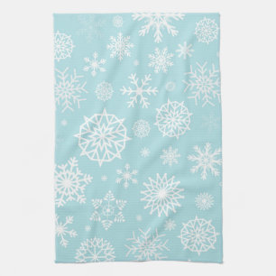 Blue White Winter Snowflake Christmas Holidays Kitchen Towel