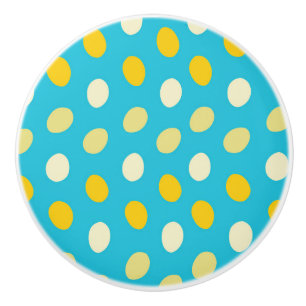 Blue White Yellow Colourful Eggs Bird Nests Dots Ceramic Knob