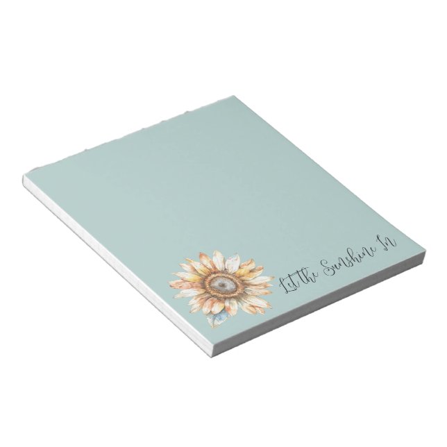 Blue White Yellow Sunflower Notepad (Angled)