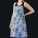 Blue, White & Yellow Watercolor Mediterranean  Apron<br><div class="desc">Introducing the Blue, White & Yellow Watercolor Mediterranean Apron! This stunning apron is sure to bring an aura of sophistication to your kitchen. Keep yourself tidy and stylish while cooking or baking with this large size apron, designed straight from Italy’s Amalfi Coast. The vibrant blue, yellow, and white watercolor pattern...</div>