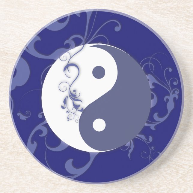 Blue & White Yin & Yang Coaster (Front)