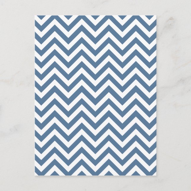 Blue & White Zigzag Pattern Postcard (Front)