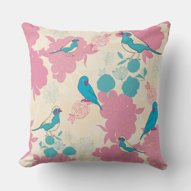 Blue wigs throw pillow (Front)