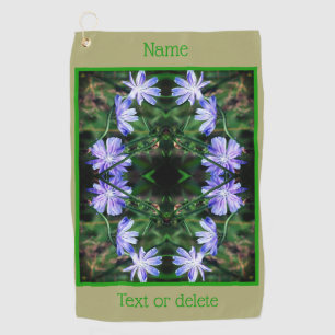 Blue Wild Chicory Flowers Abstract Personalized Golf Towel