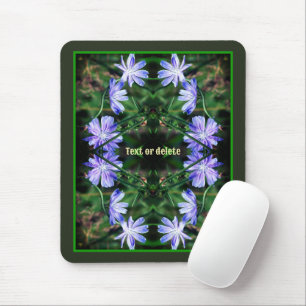 Blue Wild Chicory Flowers Abstract Personalized Mouse Pad