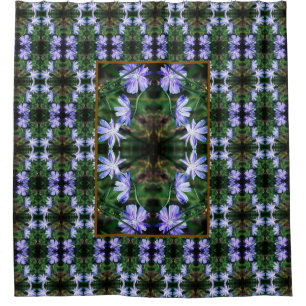 Blue Wild Chicory Flowers Pattern   