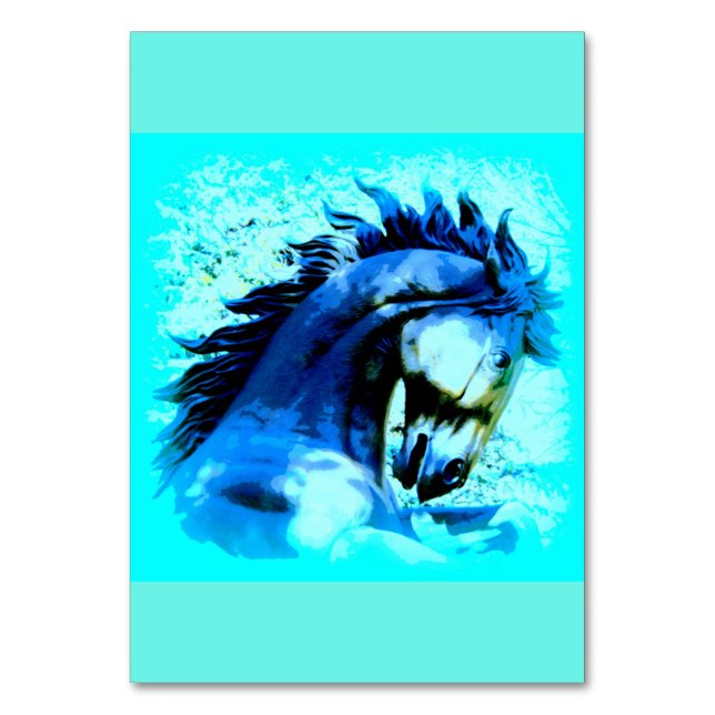blue wild mustang stallion table number (Front)
