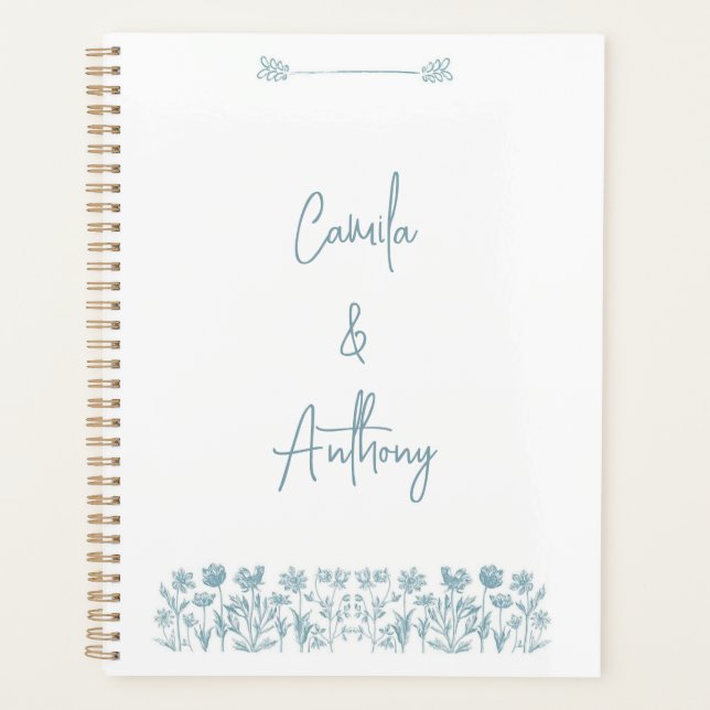Blue Wildflower Boho Wedding  Planner (Front)