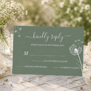 Blue Wildflower Boho Wedding RSVP Card