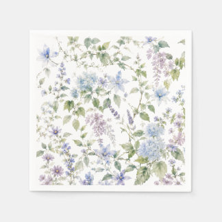 Blue Wildflower Cocktail Napkin