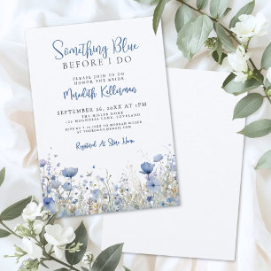 Blue Wildflower Floral Bridal Shower Invitation