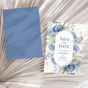 Blue Wildflower Garden Save the Date Invitation