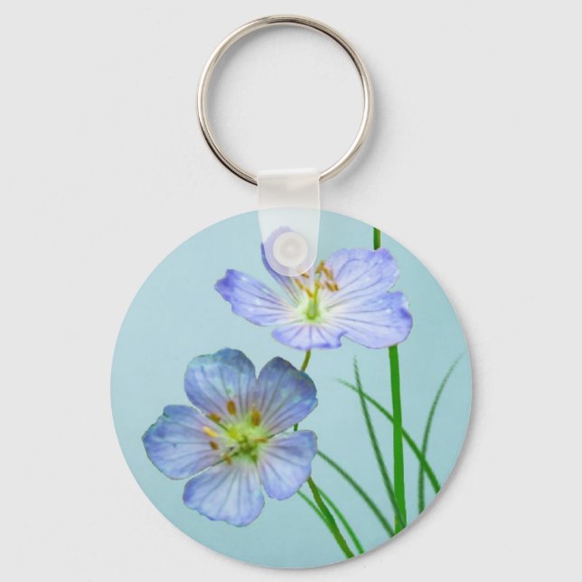 Blue Wildflower Keychain (Front)