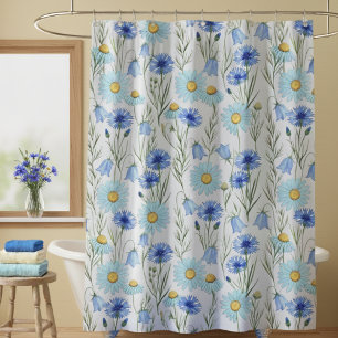 Blue Wildflower Meadow Shower