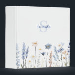 Blue Wildflower Monogram Name  Binder<br><div class="desc">Stay stylishly organized with this beautiful wildflower binder, personalized with your monogram and name. Featuring a delicate array of watercolor florals in soft blue and white, this custom binder is perfect for home, school, or office. Add your initial and full name to create a one-of-a-kind piece that keeps your papers,...</div>