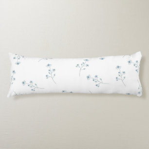 Blue Wildflower Pattern Body Pillow