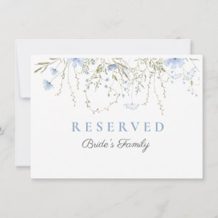 Blue Wildflower Periwinkle Wedding Reserved Card