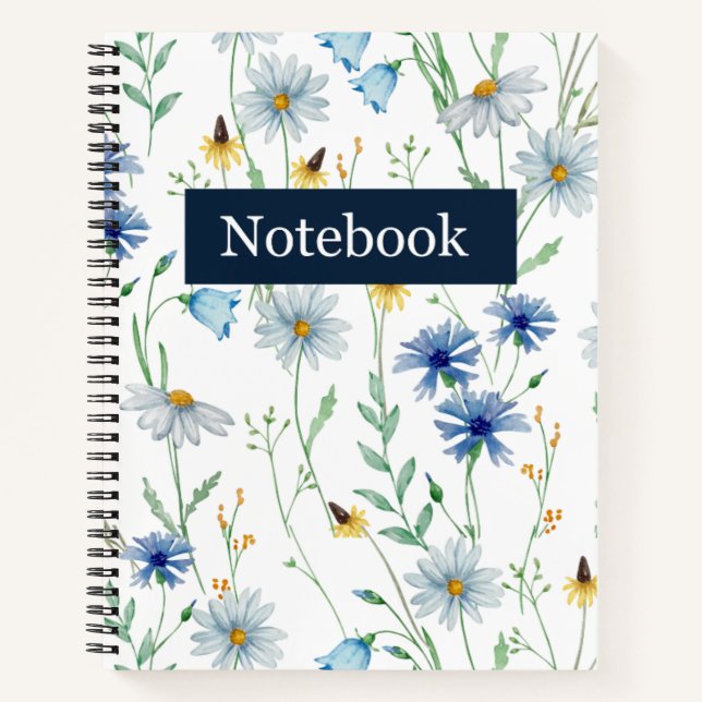 Blue Wildflower Spiral Notebook 🌸 (Front)