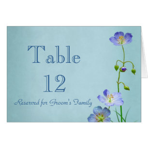 Blue Wildflower Table Number