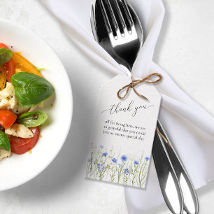 Blue Wildflower Wedding Guest Favour Bag Gift Tags