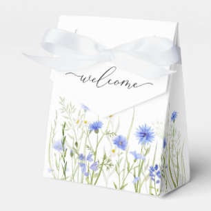 Blue Wildflower Wedding Guest Welcome Favor Box