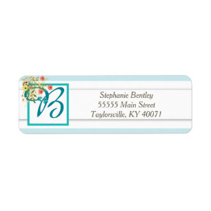 Blue Wildflower Wedding Return Address Label