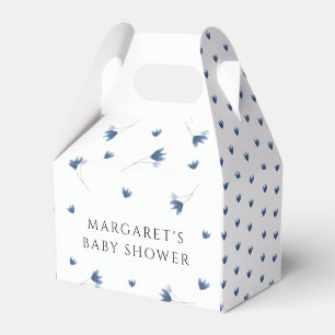 Blue Wildflowers Baby Shower Favor Box