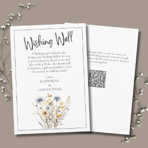 Blue Wildflowers Formal Wedding Wishing Well Enclosure Card