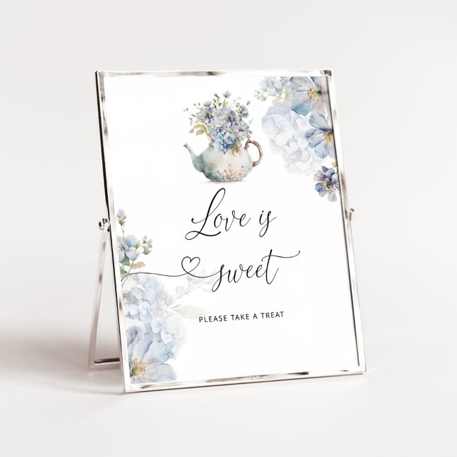 Blue wildflowers Love is sweet take a treat Poster (Creator Uploaded)