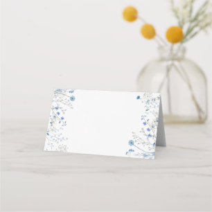 blue wildflowers watercolor place card