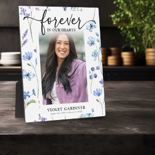 Blue Wildlfower Photo Forever in our Hearts  Plaque